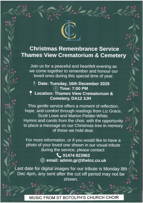 Christmas Remembrance Service at Thamesview